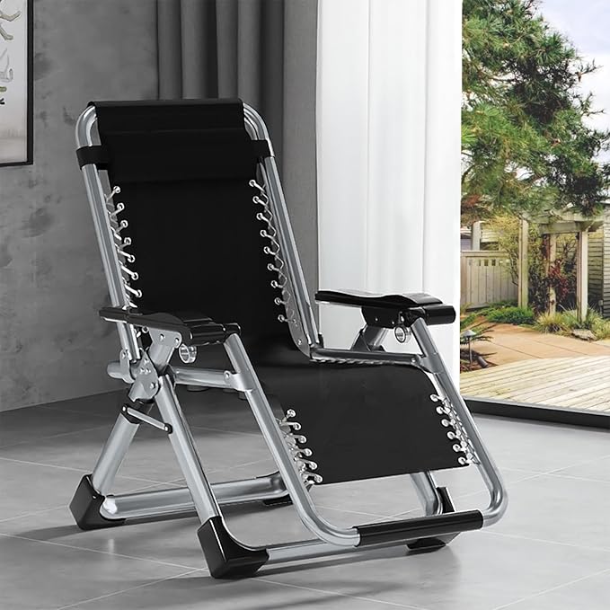 DoCred Comfy Chair, Folding Chair Recliner Chair for Bedroom and Living Room, Folding Reclining Patio Chairs Lounge Chair with Removable Cushion for Indoor Outdoor