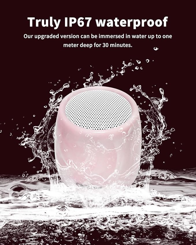comiso Small Speaker, IPX7 Waterproof Bluetooth Speaker with Stereo Sound and Robust Bass, Mini Speakers with Hands-Free Call, Portable Speakers for Shower, Indoor & Outdoor, Gift for Men, Women