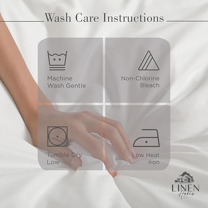 Linen Home 100% Cotton Percale Sheets Twin XL Size, Charcoal, Deep Pocket, 3 Pieces Set - 1 Flat, 1 Deep Pocket Fitted Sheet and 1 Pillowcase, Crisp Cool and Strong Bed Linen