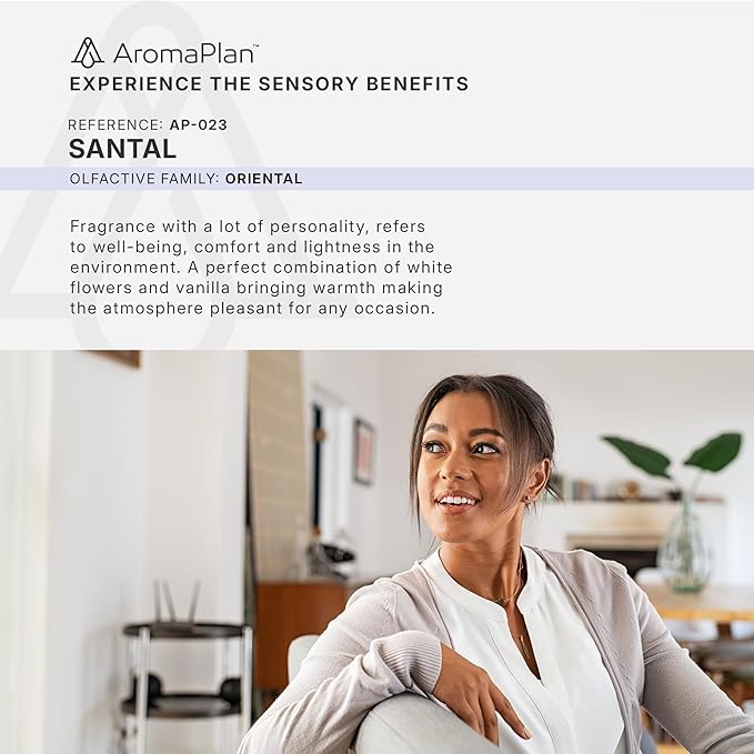 AromaPlan Hotel Scents Santal 5 Fl Oz (2 Pack), Luxury Aroma & Hotel Fragrance Diffuser Oil- Hotel Diffuser Oil for Aromatherapy- USA Made, Bigger Bottle, Bolder Aroma & Longer Lasting