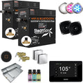 SteamSpa Steam System 24kW Steam Shower Generator with Bluetooth Wifi, Quickstart Continous Steam, Advanced Touch Pad Screen, Chroma Lights, Drain Pan and Auto Drain Chrome RVBS2400CH-A