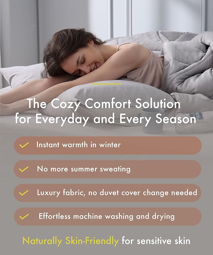 ESCURA Tw® Climate Control Comforter, King/Cali King, German Patented PCM Down Alternative All-Season Design for Hot Sleepers & Night Sweats, Bamboo Lightweight Breathable Hypoallergenic Blanket