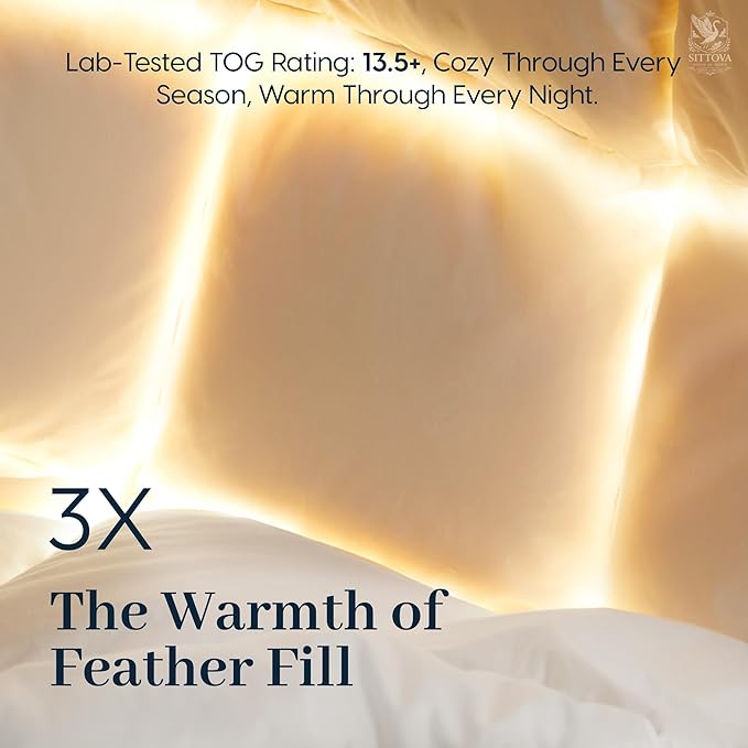 Goose Down Fiber Comforter California King – All-Season Hotel Quality Duvet Insert, High Fill Power, Ultra Soft 100% Cotton, Box-Stitched, Breathable, Luxurious White Bedding, 96"x 106"