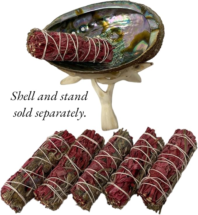 NESSASTORES - White Sage Dragon's Blood & Lavender 4 inch smudge stick bundles for cleansing and meditation. #JC-078 (6 pcs)