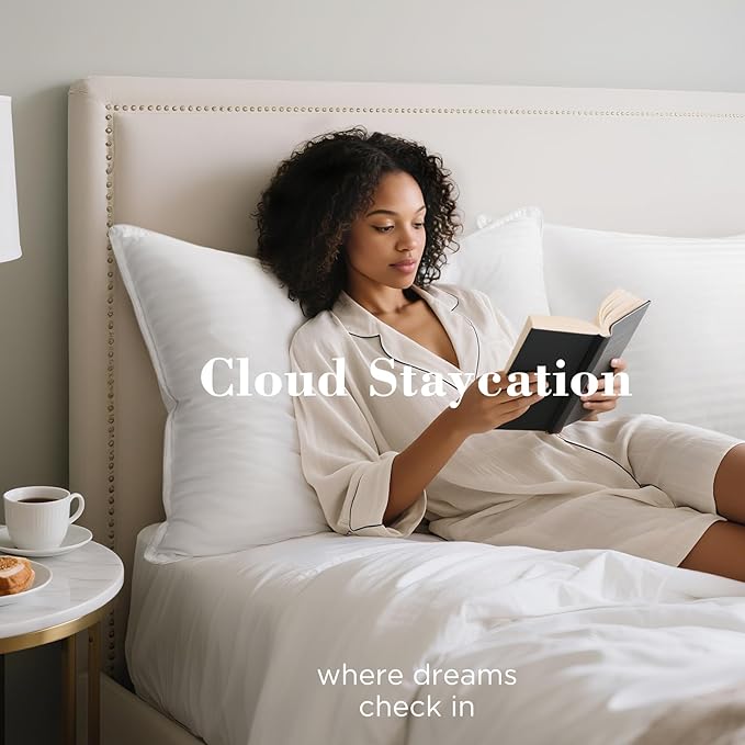 viewstar Bed Pillows, Hotel Quality, Down Alternative Big Pillow for Side, Back, or Stomach Sleepers, Soft, White, King
