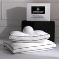 Feather Down Pillows King Size Set of 2 with Gusset, Luxury Hotel Collection Bed Pillow 2 Pack, Down Surrounded Pillows for Sleeping, Firm for Side, Back Sleepers 20x36 in.