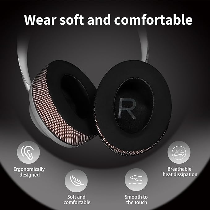 Ice Gel Headphones Replacement Ear Pads for Bose qc45 Replacement Ear Pads - qc35&qc35 ii Replacement Ear pads/qc25 Replacement Ear Pads - Black/Orange