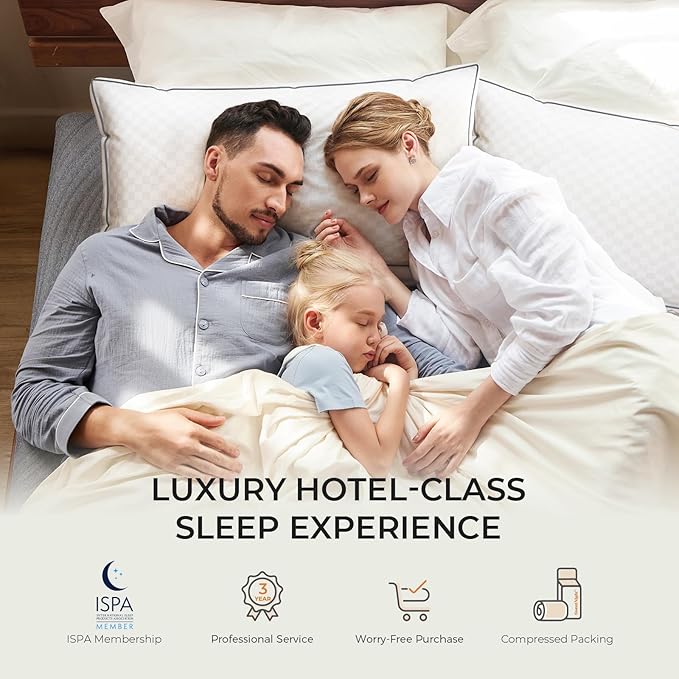 Sweetnight Queen Pillows Set of 2, Hotel Bed Pillows Fluffy Gusseted for Neck and Shoulder, Back Side Sleeper Pillows