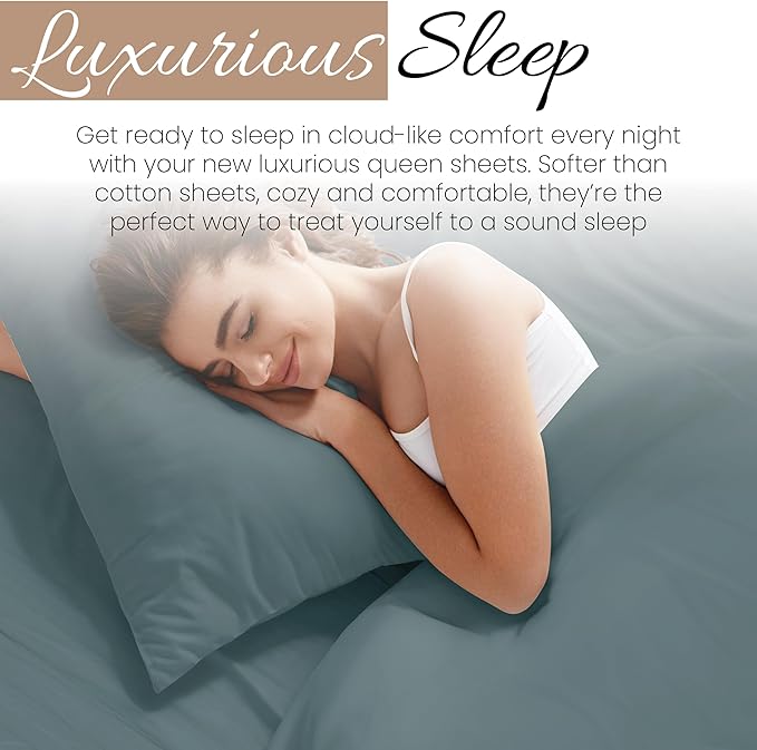 Linen Market Bed Sheets for Twin Size Bed (Ocean) - Sleep Better Than Ever with These Soft and Cooling Twin Sheets - Deep Pocket Fits 16" Thick Beds - 4 Piece Twin Sheet Set