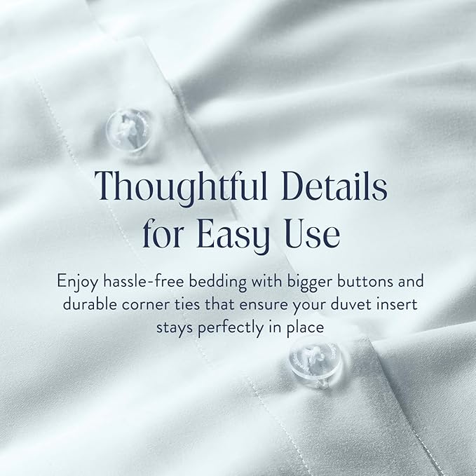 Brooklinen Luxury Sateen Duvet Cover Set - 100% Cotton, King/California King Size in Sky - Includes 1 Duvet Cover and 2 King Pillowcases - Best King/Cali King Duvet Covers