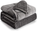 Cottonblue Weighted Blanket 15 lbs Queen Size 60x80 inches, Flannel Shaggy Sherpa Weighted Blanket for Adults Comfortable Weighted Blankets for Calming and Relax, Bed Sofa Heavy Blankets, Grey