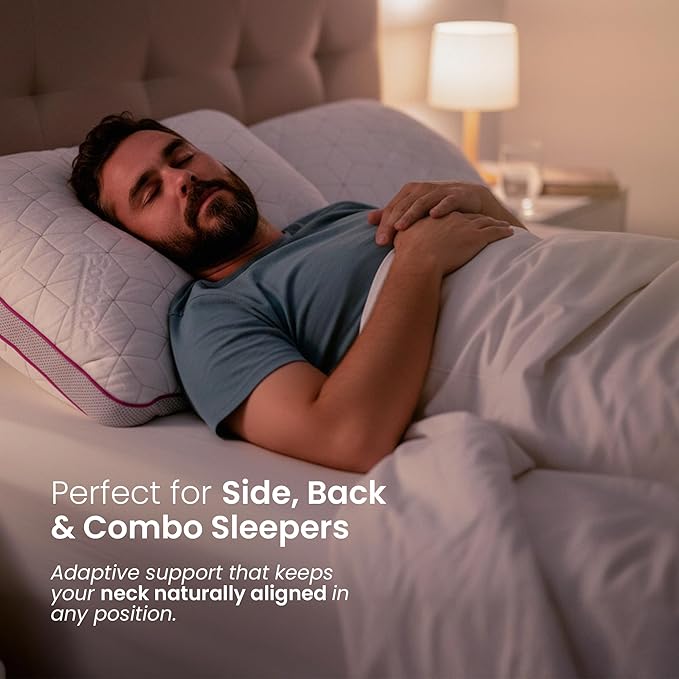IWS I WANNA SLEEP SnowTouch® Adjustable Pillow, Neck Support, Queen Size Bed Pillows for Sleeping, Gel Cross Cut Memory Foam for Side Sleepers