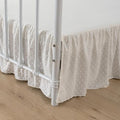 Tufted Dot Bed Skirt Queen Size Ruffled Bed Skirt with Split Corners, 12 Inch Drop Dust Ruffle Bed Skirts with Platform, Ivory