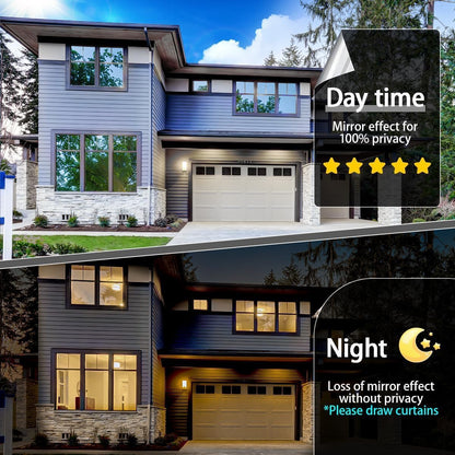 Niviy Window Tint One Way Window Privacy Film See Out Not in 23.6 x 78.7 Inch Window Tint for Home Heat Blocking Anti UV Glass Door Mirror Reflective Window Film, Silver