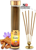 The Aroma Factory Kesar Chandan Agarbatti for Pooja, Luxury Incense Sticks, Low Smoke and Zero Charcoal, Meditation (Bottle Pack of 1, 100 Gram) 4 Cm X 4 Cm X 26 Cm Multicolour