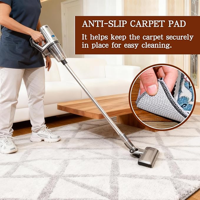 Rug Pad Waterproof Non-Slip 3x5 ft, 1/8" Thick Felt Cushion Pad for Area Rugs – Protects Hardwood, Tile & Laminate Floors – Keeps Rugs Flat & Secure