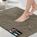 GORILLA GRIP Bath Rug Mat, Thick Soft Absorbent Chenille, Quick Dry Microfiber Mats, Rubber Backing Washable Shower Floor Rugs, Bathmat Runner, US Designed Bathroom Home Decor Accessories 24x17, Latte