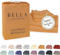Bella Coterie Luxury Bamboo Viscose Cal King Size Sheet Set | 100% Organically Grown | Ultra Soft | Cooling for Hot Sleepers | 18" Deep Pocket [Marigold]