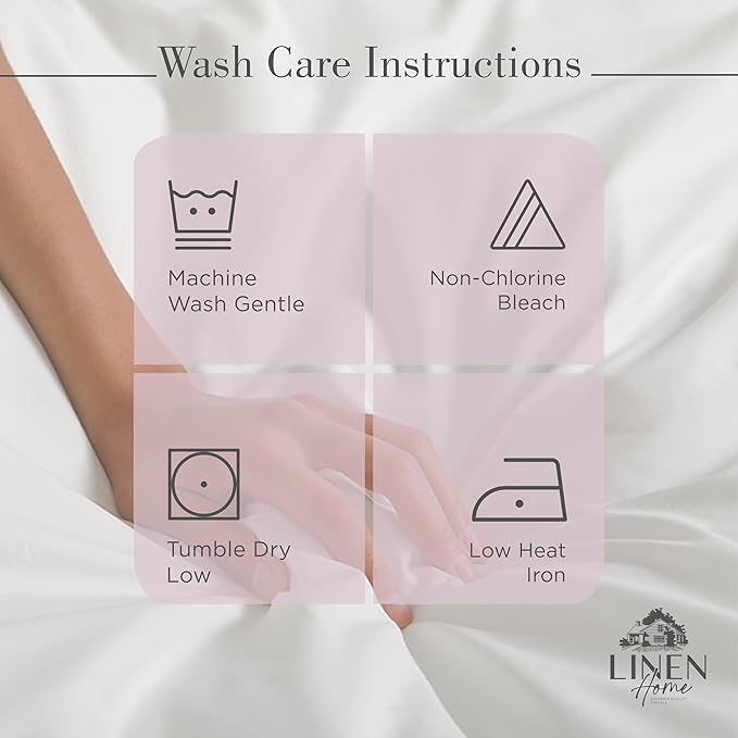 Linen Home 100% Cotton Percale Sheets Twin Size,Mauve Lavender, Deep Pocket, 3 Pieces Set - 1 Flat, 1 Deep Pocket Fitted Sheet and 1 Pillowcase, Crisp Cool and Strong Bed Linen
