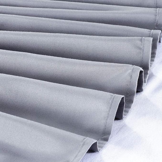 MEILA Wrap Around Bed Skirt Three Fabric Sides Elastic Dust Ruffled 16 Inch Tailored Drop,Easy to Install Fade Resistant-Grey, Queen/King
