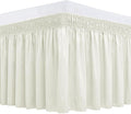 Biscaynebay Wrap Around Bed Skirts for Twin & Twin XL Beds 21" Long Drop, Ivory Adjustable Elastic Dust Ruffles Easy Fit Wrinkle Resistant Silky Luxurious Fabric Machine Washable