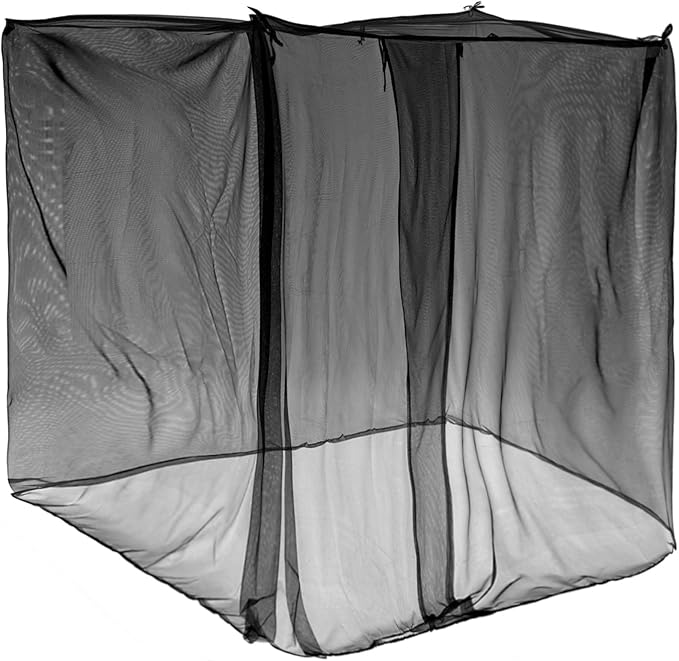 4 Corners Mosquito Net for Mosquiteros para Camas Bed Canopies Netting Bed Drapes Rectangular Mosquito Mesh for Camping Home Outdoor Travel(Black,L79 X W71 X H67 Inch,1 Opening)
