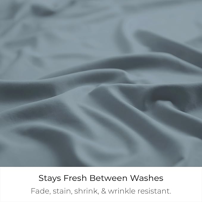 Mellanni Bed Skirt Queen Size - Bed Skirting - 15-Inch Tailored Drop Pleated Dust Ruffle - Hotel Luxury Bedding - Wrinkle, Fade, Stain Resistant - 1 Bedskirt (Queen, Blue Hydrangea)