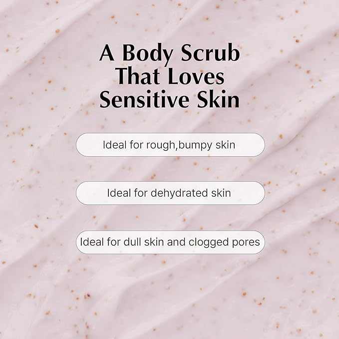 Glow Cream Body Scrub, K Scrub – Hydrating & Nourishing Cream with Argan Oil, Rice Bran Oil, Camellia Oil & Glycolic Acid – Vegan, Microplastic-Free, Vanilla Floral Scent – 9.5 oz