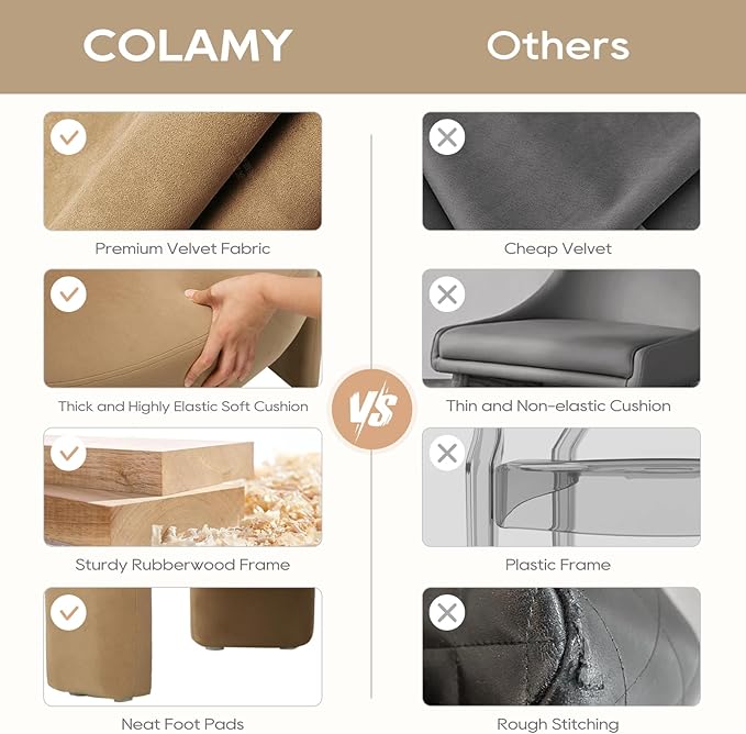 COLAMY Modern Velvet Accent Chair, Upholstered Barrel Chair, Comfy Side Arm Chair with 3 Legs for Living Room, Bedroom, Reading, Khaki