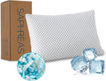 SAPHREAS Cooling Bed Pillows Standard for Sleeping, Luxury Hotel Shredded Memory Foam Pillows for Side Back Stomach Sleepers, Cool Firm Pillow for Neck Support