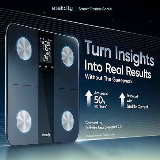 Etekcity Upgraded Smart Scale for Body Weight, FSA&HSA Eligible, Bathroom Digital Scale with BMI, Body Fat, Muscle Mass, 13 Metrics with a Large Display, Support Offline Mode and Apps Connection