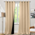 BGment Beige Blackout Curtains 95 Inches Long 2 Panels Set for Living Room, Thermal Insulated 100% Light Blocking Curtains & Drapes, Grommet Soundproof Curtains for Bedroom Window, Each 52 Wide