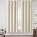ChrisDowa 100% Blackout Birch Solid Curtains 72 Inches Long 2 Panels for Bedroom Living Room,Farmhouse Room Darkening Thermal Insulated Soundproof Grommet Top Window Treatment Drapes,52x72