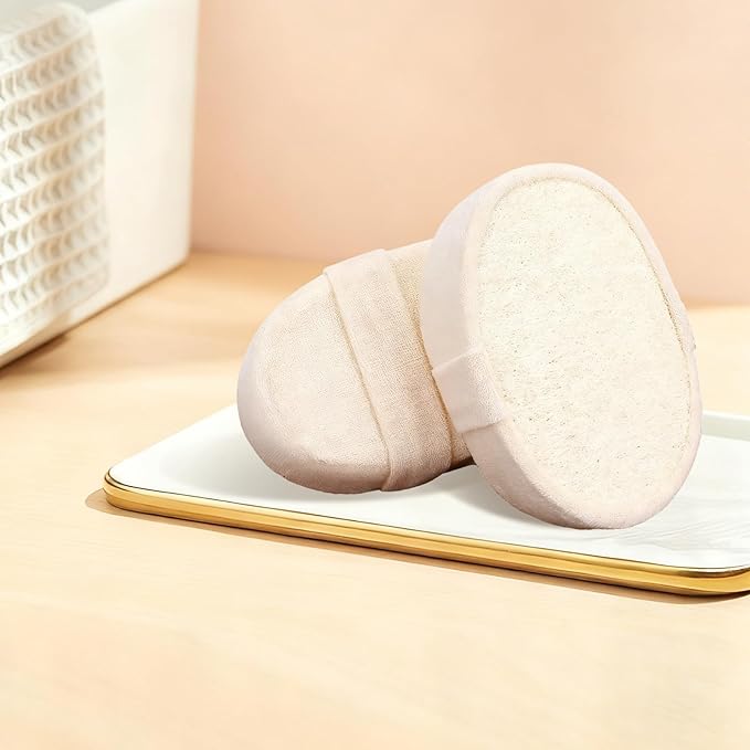 Natural Shower Loofah Sponge Exfoliating Body Scrubber，Natural Organic Beauty Exfoliating Loofah for Men and Women, Suitable for Cleansing Face Scrubber and Body Bath 2PCS (2 Large)
