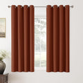 ChrisDowa 100% Blackout Terracotta Solid Curtains 63 Inches Long 2 Panels for Bedroom Living Room,Farmhouse Room Darkening Thermal Insulated Soundproof Grommet Top Window Treatment Drapes,52x63