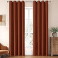 ChrisDowa 100% Blackout Terracotta Solid Curtains 84 Inches Long 2 Panels for Bedroom Living Room,Farmhouse Room Darkening Thermal Insulated Soundproof Grommet Top Window Treatment Drapes,52x84