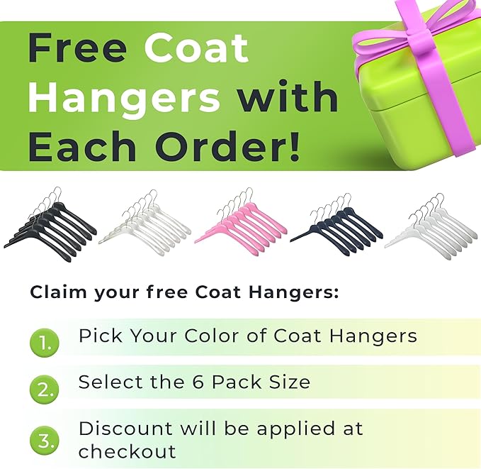 All Hung Up Hangers Plastic Coat Hangers, Clothes Hangers (Navy Blue, 12pk)