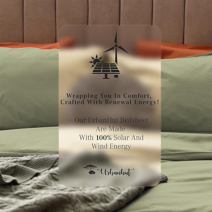 URBANHUT 800 Thread Count 100% Cotton Damask Queen Size Sheets, 4 Piece Striped Queen Size Bedsheets, Luxury Hotel Sheets Sateen Weave - Better Than Egyptian, 16" Elasticized Deep Pocket- Sage