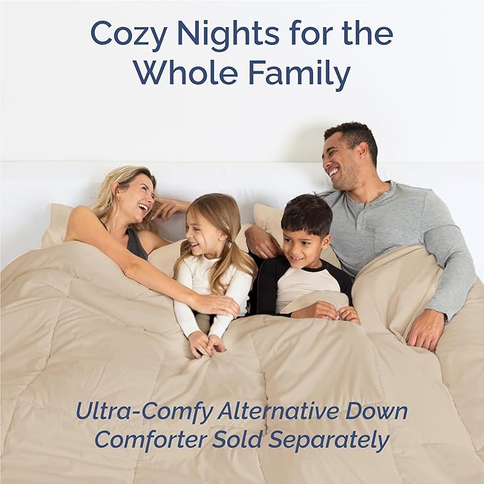 Full 6 Piece Sheet Set - Cooling, Comfy & Breathable - Hotel Luxury Bedding, Includes Fitted Sheet for Women, Men, Kids and Teens - 1 Flat, 1 Fitted Sheet, 4 Pillowcases with Deep Pockets - Cream