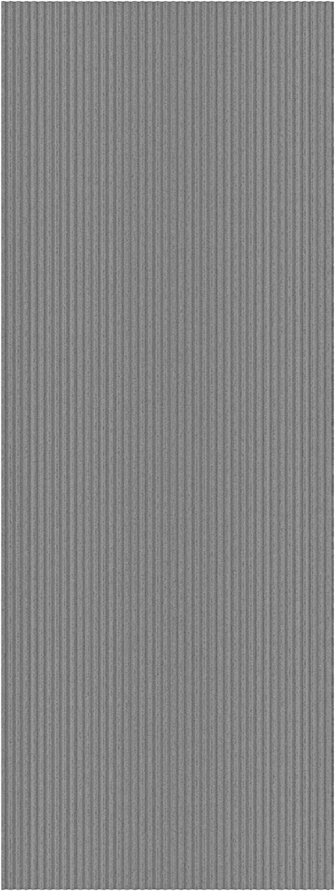 Ottomanson 2'7" x 50' Hallway Runner with Scraper Pile - Extra Durable Non-Slip Rug Mat for Indoor & Outdoor Use - Ideal for Kitchen, Entryway & Garage - High-Traffic Carpet, Gray