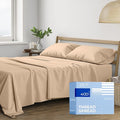 THREAD SPREAD 400 Thread Count King Cotton Sheets - 4 PC King Size Bed Sheet Set Cotton (Taupe), Soft, Cooling, Hotel-Quality 16" Deep Pocket Sateen Bedsheet for Hot Sleepers (Fits 18" Mattress)