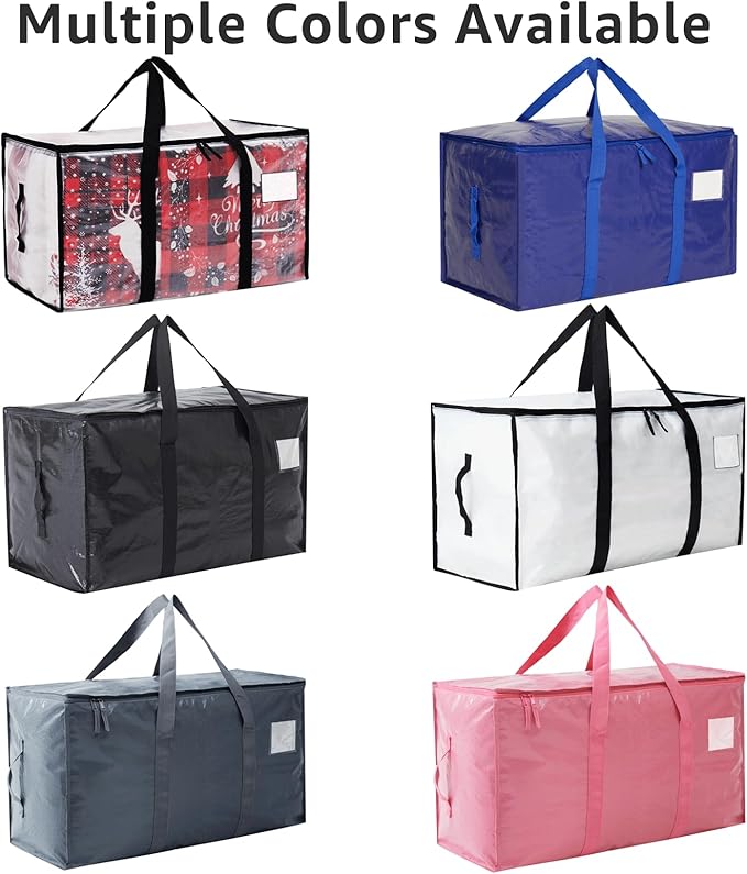 Moving Bags Heavy Duty Extra Large, Moving Boxes, Moving Supplies Essentials, Blue Storage Bins with Lids, Plastic Packing Totes, Storage Bags for Clothes with Handles & Zippers(Blue, 10 Pack)