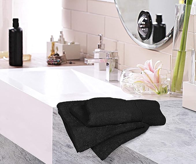 Utopia Towels 72 Pack Premium Hand Towels Set, (16 x 28 inches) 100% Ring Spun Cotton, Ultra Soft and Highly Absorbent 600GSM Towels for Bathroom, Gym, Shower, Hotel, and Spa (Black)