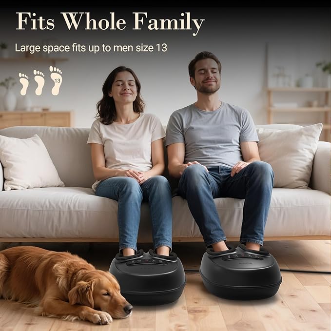 Foot Massager with Heat, Shiatsu Feet Massager for Plantar Fasciitis Relief, Adjustable Kneading and Compression Foot Massage Machine for Neuropathy Pain, Fits Up to 13"