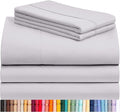 LuxClub 5 PC Sheet Set Bed Sheets Deep Pockets 16" Eco Friendly Wrinkle Free Cooling Machine Washable Hotel Bedding Silky Soft - Dove Gray Split King
