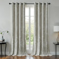 Silver Grey Crushed Velvet Curtains 52x108 inch Luxurious Thermal Insulated Soundproof Drapes for Living Room Bedroom Office Soft and Durable Light-Filtering Window Treatments, 2 Panels