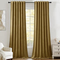 AUSSPVOCT Brown Velvet Curtains 84 Inches for Living Room, Elegant Sound Reducing Thermal Insulated Drapes Room Darkening Luxury Blackout Curtain for Bedroom, Back Tab Rod Pocket, Goldbrown, 2 Panels