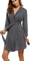 HOTOUCH Womens Robe Lightweight Short Knit Bathrobe Soft Ladies Sleepwear with Pockets