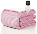 Homemate Electric Heated Blanket Full Size - 72"x84" Heating Blanket Full Size 1/2/4/6/8 Hours Auto-Off 10 Heat Level Over-Heat Protection Soft Flannel Sherpa ETL Certification