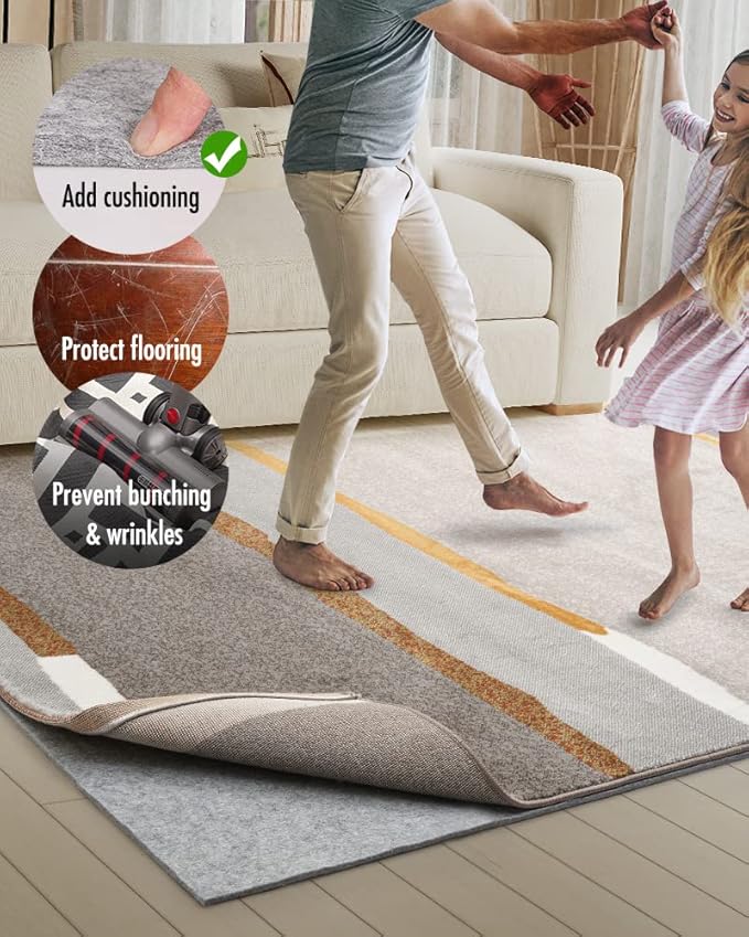 Resare Non Slip Rug Pad Gripper - 2x4 Feet 1/4" Extra Thick Felt Under Rug for Area Rugs and Hardwood Floors,Super Cushioned Non Skid Carpet Padding